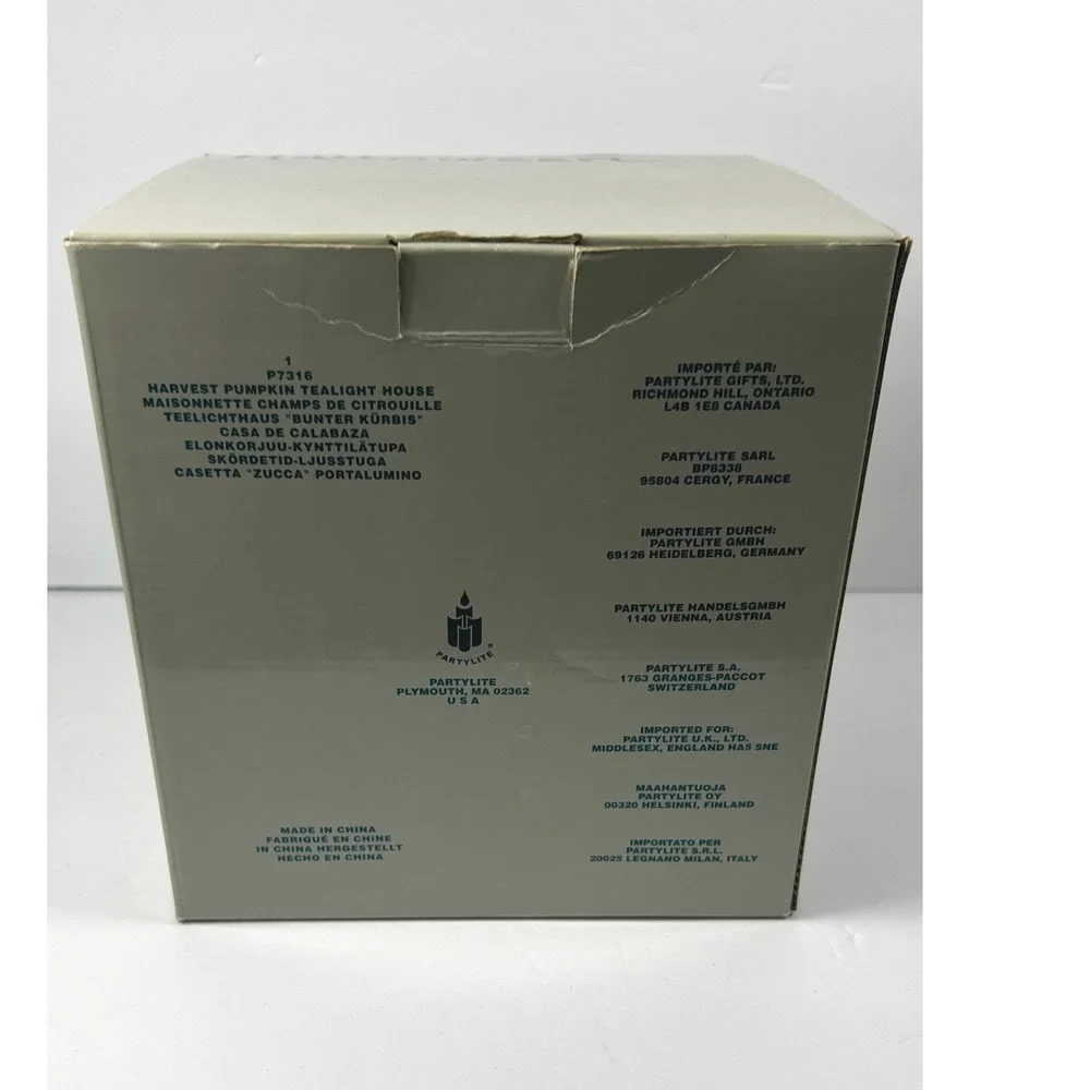 Partylite Pumpkin Tealight House P7316 Halloween Ceramic Candle With Box - Picture 12 of 13